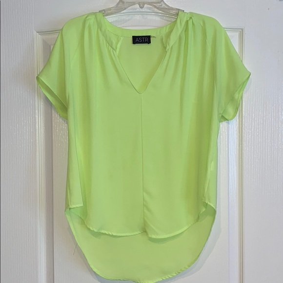 ASTR Neon Yellow Blouse Top M - Picture 1 of 8